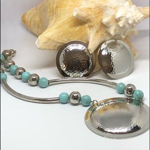 Beachy Blue Necklace & Earring Set